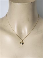 Small Heart Charm & Necklace VTG