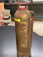 ANTIQUE 24 INCH BRASS FIRE EXTINGUISHER