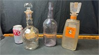 Old bottle and decanters