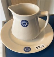 Syracuse Pottery VA Creamer & Plate