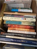 Two boxes of books , see photos for titles