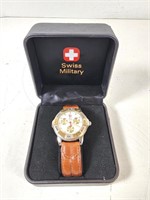 GUC Swiss Military 10 ATM Leather Band Watch w/Box