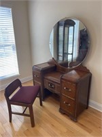 WATERFALL VANITY WITH SEAT AND MIRROR