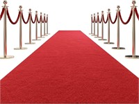 HOMBYS Extra Thick Red Carpet Runner, Red, 3'x15'