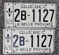 1969 Quebec License Plates