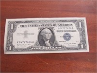 Uncirculated 1957B Blue Seal US $1 Silver Certific