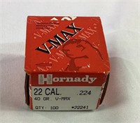 22 Cal 40 Gr Vmax bullets for reloading