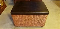 Rattan Trunk with Padded Lid