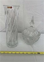 Vintage Irena Crystal Vase, Poland , Crystal