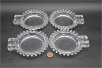 Set 4 Vintage Candlewick Clear Glass Ashtrays