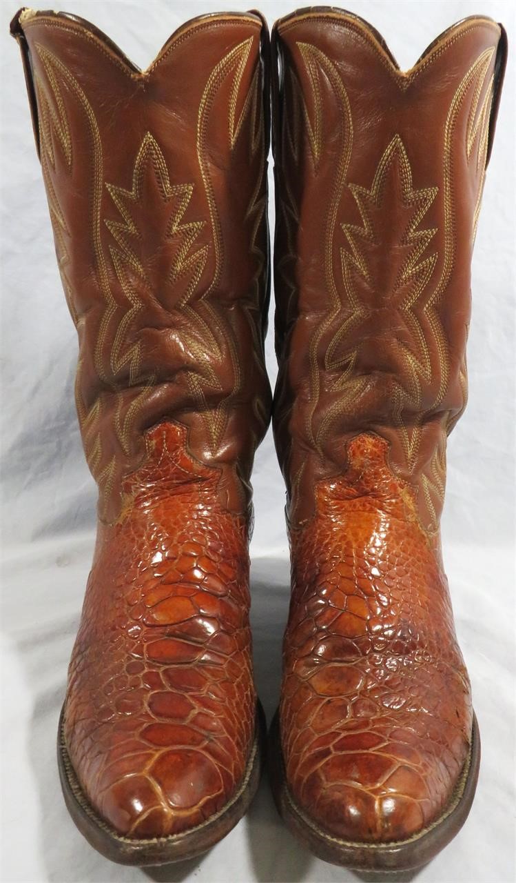 VINTAGE 70'S JUSTIN EXOTIC BOOTS *WHITE LABEL