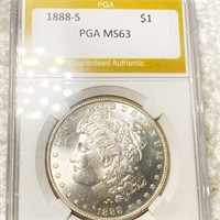 1888-S Morgan Silver Dollar PGA - MS63