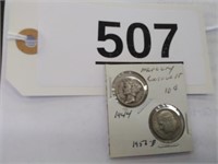 1944 Mercury Dimes, 1953-D Roosevelt Dime