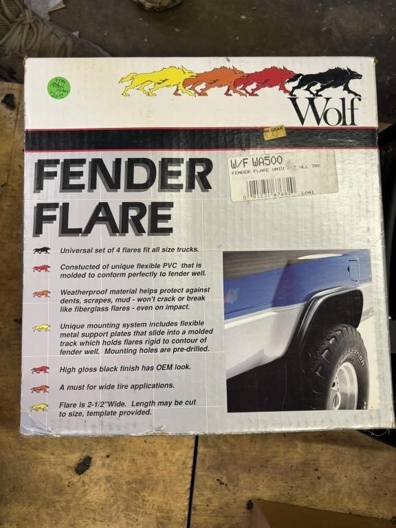 fender flares, universal set of 4 fits all trucks