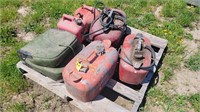 Gas cans; boat seat