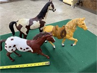 3 Large Plastic Horses