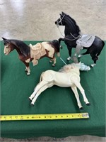 3 Large Plastic Horses