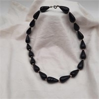 Black Teardrop 18" Vintage Necklace