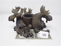 Rustic moose candle holder