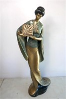 Large Signed Japanese Figurine 27"T