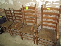 4 ladder back chairs - seats need repair