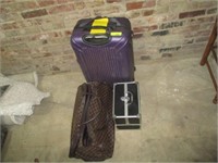 Roll around suitcase, large jewelry box, large bag