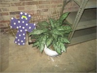 Misc wall hanging, potted plant