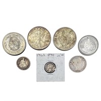 1854-1982 Assorted Silver Coin Lot [7 Coins]