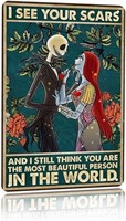 Jack Skeleton and Sally- Sign 8"x12"
