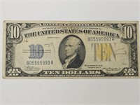 1934  Yellow Silver Certificate  $10 Currency Note