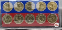 2007 Presidential and Sacagawea 10 coins total