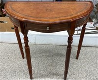 Hallway Table w/Faux Leather Top & Drawer