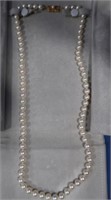 22" Mikimoto Cultured Pearl Necklace w/18k Clasp