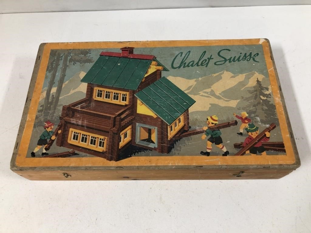 VINTAGE 1950'S SWISS CHALET BUILDING BLOCK TOY