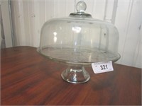 Glass Pedestal with Cloche