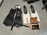 Diving Gear, Flippers, Snorkel, Mask