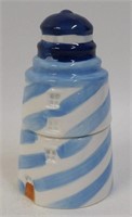 Blue & White Striped Stacking Lighthouse