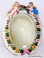 A Meissen Porcelain Easel Mirror.