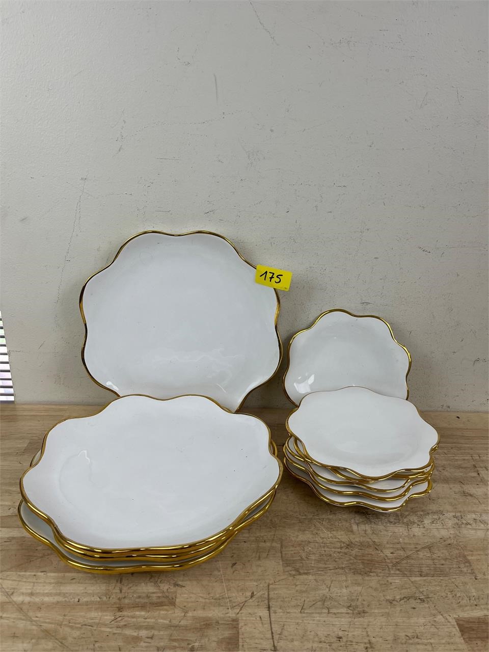 Hand painted White and Golden Plates