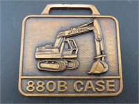 Case 880B Excavator Watch FOB with leather strap