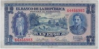 Colombia 1 peso 1953 Aug 7,Fancy SN+Gift!! COD3