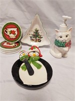 Christmas ceramic decorations and coasters