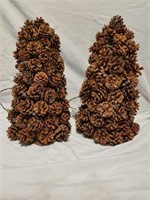 Lighted pinecone trees