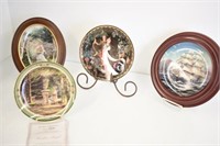 4 COLLECTOR PLATES - 2 FRAMED PLUS ONE STAND