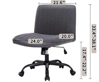 ESTRUCO Wide Office Chair Armless dark grey