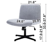 Estruco Wide Office Chair Armless grey flat base