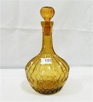 Amber Glass Decanter w/stopper; Made in Italy
