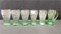 Coca Cola Glasses - green glass; 6 count