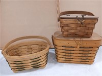 Longaberger baskets large right 1996 attached lid
