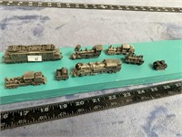 Pewter, 6 Rail Road Engines & 2 Coal Cars